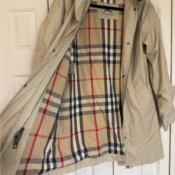 Authentic Burberry London Trench Coat Hooded Nova Check Lining Size 2R Vintage - Picture 2 of 13